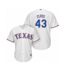 Youth Texas Rangers #43 Emmanuel Clase Authentic White Home Cool Base Baseball Player Jersey