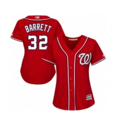 Women's Washington Nationals #32 Aaron Barrett Authentic White Home Cool Base Baseball Player Jersey