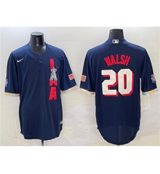 Men's Los Angeles Angels #20 Jared Walsh 2021 Navy All-Star Cool Base Stitched Baseball Jersey