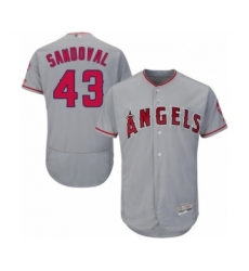 Men's Los Angeles Angels of Anaheim #43 Patrick Sandoval Grey Road Flex Base Authentic Collection Baseball Player Jersey