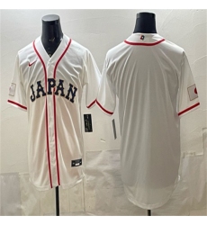 Men's Japan Baseball Blank White 2026 World Baseball Classic Home Stadium Stitched Jersey