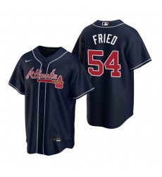 Men's Nike Atlanta Braves #54 Max Fried Navy Alternate Stitched Baseball Jersey
