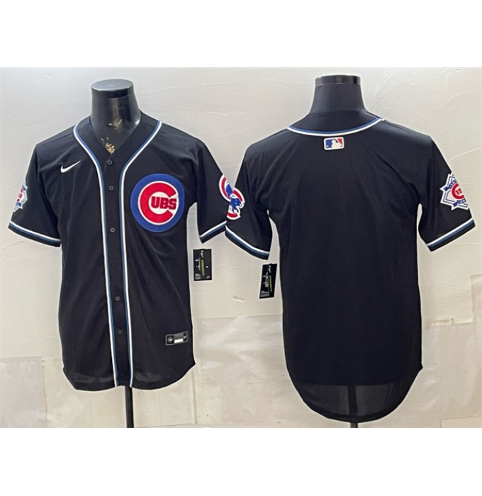 Men's Chicago Cubs Blank 2026 Fashion Replica Black Out Stitched Baseball Jersey
