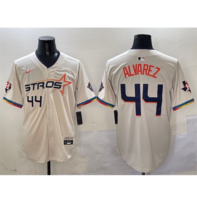 Men's Houston Astros #44 Yordan Alvarez Cream 2025 City Connect With Texas Limited Stitched Baseball Jersey