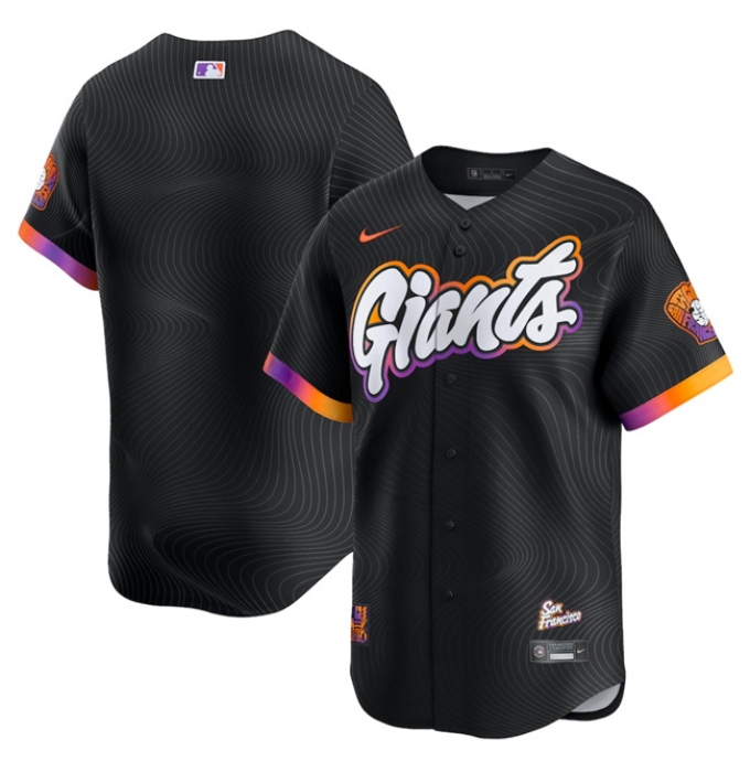 Men's San Francisco Giants Blank Anthracite 2025 City Connect Limited Stitched Baseball Jersey