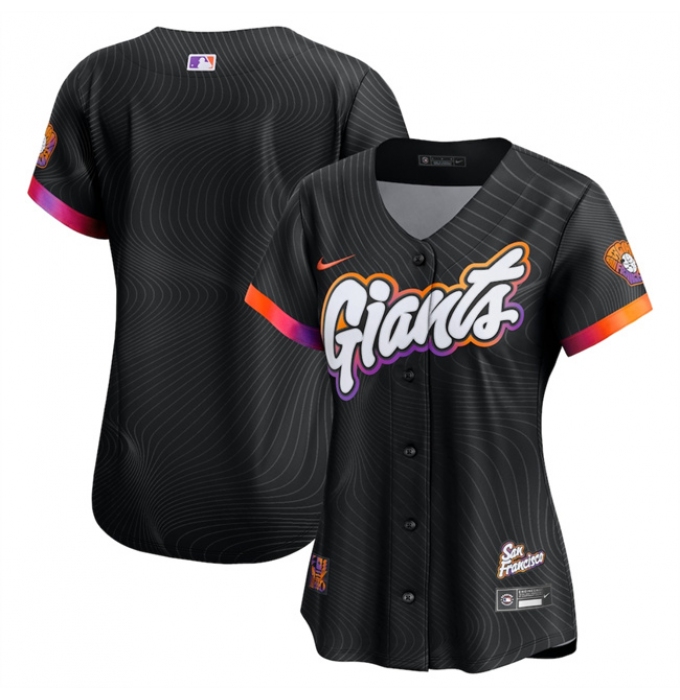Women's San Francisco Giants Blank Anthracite 2025 City Connect Limited Stitched Baseball Jersey(Run Small)