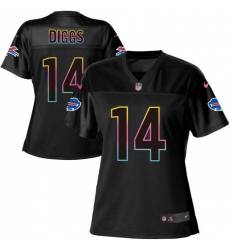 Women's Buffalo Bills #14 Stefon Diggs Black Fashion Game Jersey