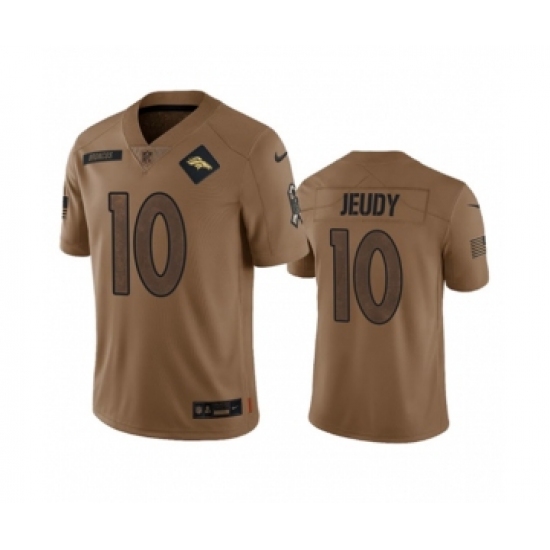 Men's Nike Denver Broncos #10 Jerry Jeudy 2023 Brown Salute To Service Limited Football Stitched Jersey Men's Nike Denver Broncos #10 Jerry Jeudy 2023 Brown Salute To Service Limited Football Stitched Jersey
