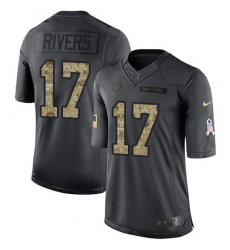 Youth Nike Indianapolis Colts #17 Philip Rivers Black Stitched NFL Limited 2016 Salute to Service Jersey