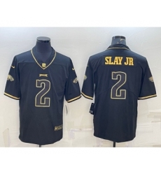 Men's Philadelphia Eagles #2 Darius Slay Jr Black Golden Edition Stitched NFL Nike Limited Jersey