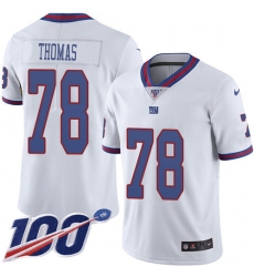 Youth New York Giants #78 Andrew Thomas White Stitched NFL Limited Rush 100th Season Jersey