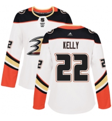 Women's Adidas Anaheim Ducks #22 Chris Kelly Authentic White Away NHL Jersey