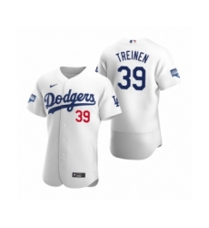 Men's Los Angeles Dodgers #39 Blake Treinen White 2020 World Series Champions Authentic Jersey