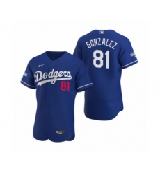 Men's Los Angeles Dodgers #81 Victor Gonzalez Royal 2020 World Series Champions Authentic Jersey