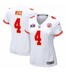 Women Kansas City Chiefs #4 Rashee Rice White 2023 F U S E Vapor Untouchable Limited Stitched 2024 Super Bowl LVIII Jersey