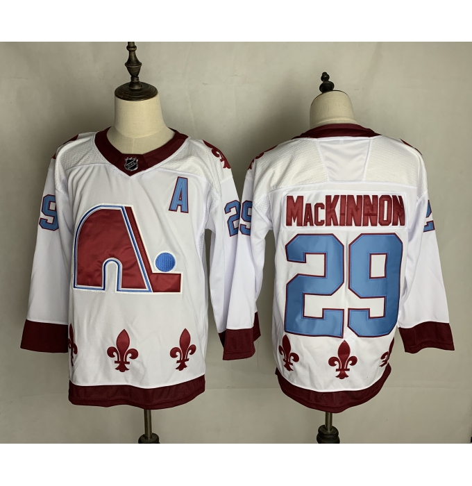 Men's Quebec Nordiques #29 Nathan MacKinnon White 2020-21 Special Edition Breakaway Player Jersey