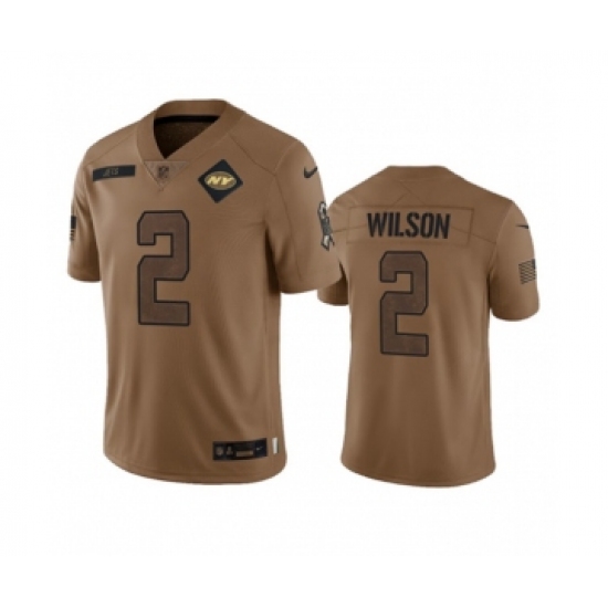 Men's Nike New York Jets #2 Zach Wilson 2023 Brown Salute To Service Limited Football Stitched Jersey Men's Nike New York Jets #2 Zach Wilson 2023 Brown Salute To Service Limited Football Stitched Jersey