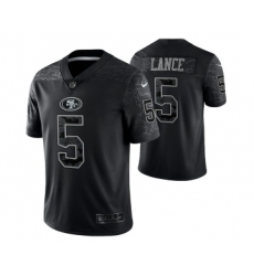 Men's San Francisco 49ers #5 Trey Lance Black Reflective Limited Stitched Football Jersey