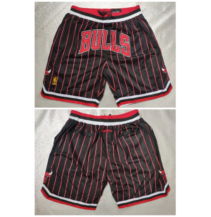 Men's Chicago Bulls Black&Red Shorts (Run Small)