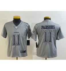 Youth Dallas Cowboys #11 Micah Parsons Grey Atmosphere Fashion 2022 Vapor Untouchable Stitched Nike Limited Jersey