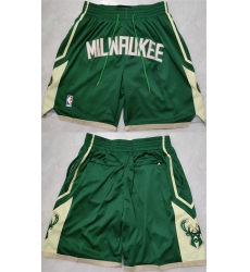 Men's Milwaukee Bucks Green Shorts (Run Small)
