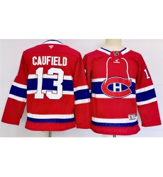 Women's Montreal Canadiens #13 Cole Caufield Red 2024-25 Stitched Jersey