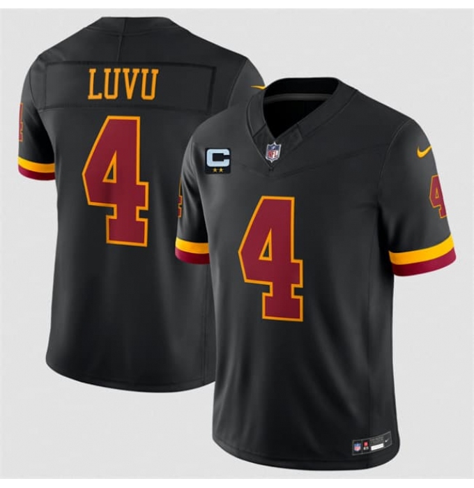 Men's Washington Commanders #4 Frankie Luvu Black 2026 F.U.S.E. With 2-Star C Vapor Limited Football Stitched Jersey