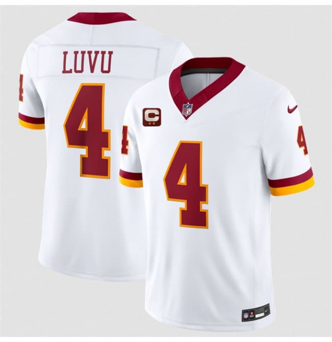 Men's Washington Commanders #4 Frankie Luvu White 2026 F.U.S.E. With 2-Star C Vapor Limited Football Stitched Jersey