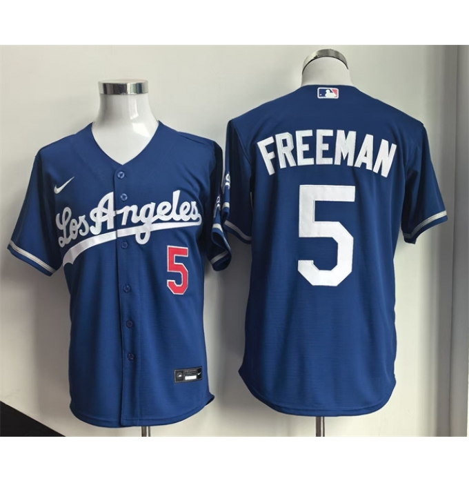 Men's Los Angeles Dodgers #5 Freddie Freeman Royal 2026 Gold Collection Stadium Stitched Baseball Jersey