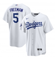 Men's Los Angeles Dodgers #5 Freddie Freeman White 2025 World Series Champions Home Cool Base Stitched Baseball Jersey