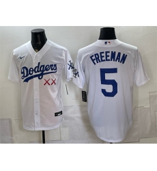 Men's Los Angeles Dodgers x KAWS #5 Freddie Freeman White Vapor Premier Limited Stitched Baseball Jersey