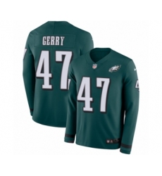 Youth Nike Philadelphia Eagles #47 Nate Gerry Limited Green Therma Long Sleeve NFL Jersey
