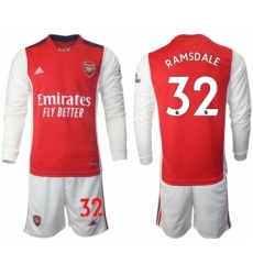 Men 2021-2022 Club Arsenal home red Long Sleeve 32 Soccer Jersey