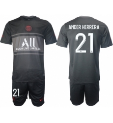 Men 2021-2022 Club Paris St German Second away black 21 Soccer Jersey