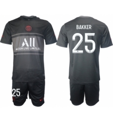 Men 2021-2022 Club Paris St German Second away black 25 Soccer Jersey