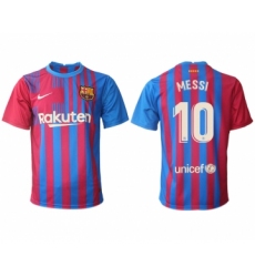 Men's 2021-2022 Club Barcelona home aaa version red 10 Nike Soccer Jerseys