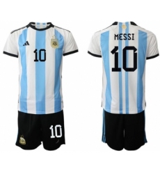 Men's Argentina #10 Diego Maradona White Blue Soccer Jersey Suit