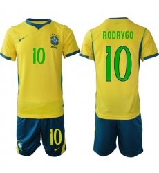 Men's Brazil #10 RODRYGO National Team FIFA x World Cup 2026 Home On Field Jersey
