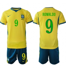 Men's Brazil #9 RONALDO National Team FIFA x World Cup 2026 Home On Field Jersey