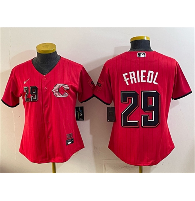 Women's Cincinnati Reds #29 TJ Friedl Red 2026 City Connect Stadium Stitched Baseball Jersey(Run Small)