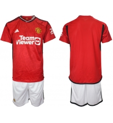 Men's Manchester United Blank Red 2023-24 Home Soccer Jersey