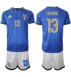 Men's Italy #13 UICARIO National Team FIFA x World Cup 2026 Home Blue On Field Jerseys