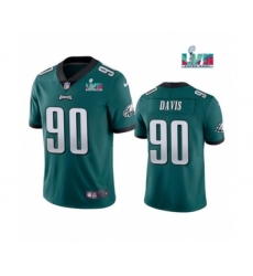 Men's Nike Philadelphia Eagles #90 Jordan Davis Green Super Bowl LVII Vapor Untouchable Limited Stitched Jersey