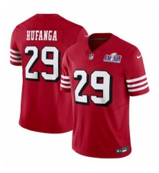 Youth San Francisco 49ers #29 Talanoa Hufanga New Red 2023 F U S E Stitched Football 2024 Super Bowl LVIII Jersey