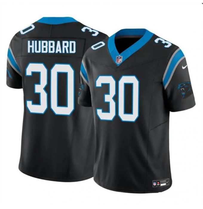 Men's Carolina Panthers #30 Chuba Hubbard Black 2023 F.U.S.E. Vapor Limited Football Stitched Jersey