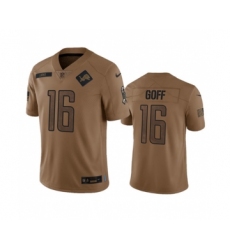 Men's Nike Detroit Lions #16 Jared Goff 2023 Brown Salute To Service Limited Football Stitched Jersey Men's Nike Detroit Lions #16 Jared Goff 2023 Brown Salute To Service Limited Football Stitched Jersey