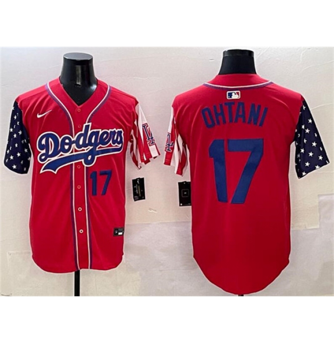 Men's Los Angeles Dodgers #17 Shohei Ohtani Red Limited Stitched Baseball Jersey