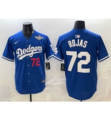 Men's Los Angeles Dodgers #72 Miguel Rojas Royal 2025 World Series Limited Stitched Baseball Jersey