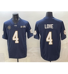 Men's Notre Dame Fighting Irish #4 Jeremiyah Love Navy F.U.S.E. 2025 CFP Final Limited Stitched Football Jersey