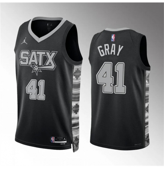 Men's San Antonio Spurs #41 Raiquan Gray White 2023-24 City Edition Stitched Basketball Jersey
